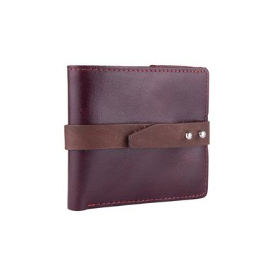 Удобный маленький бумажник на кобурном винте с натуральной кожи фиолетового цвета