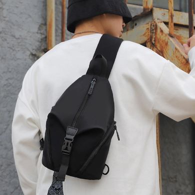Стильна чоловіча текстильна сумка-слінг Confident ATN01-T-L22802A Чорний