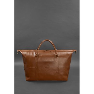 Натуральная кожаная дорожная сумка светло-коричневая Краст Blanknote BN-BAG-41-k