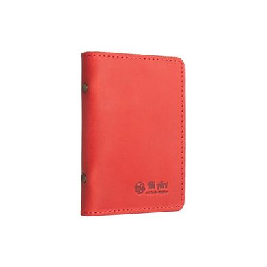 Кожаная обложка-органайзер для ID паспорта и других документов красного цвета