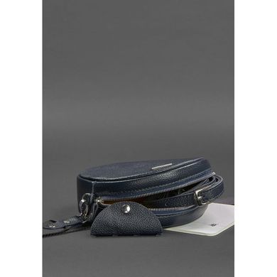 Круглая кожаная женская сумочка Tablet темно-синяя Blanknote BN-BAG-23-navy-blue