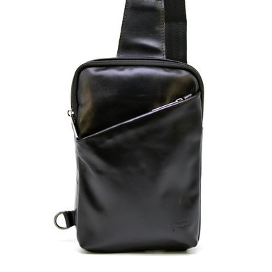 Кожаный рюкзак слинг мужской на одну шлейку GA-0204-3md TARWA Черный