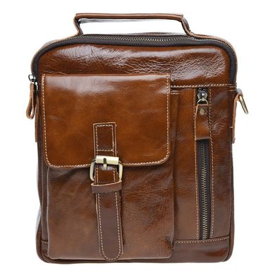 Мужская кожаная сумка через плечо Borsa Leather K15027-brown