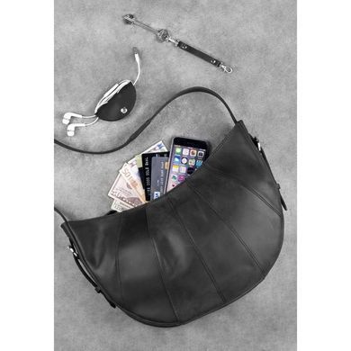 Сумка Круассан (кожа crazy horse) графит - черная Blanknote BN-BAG-12-g-kr