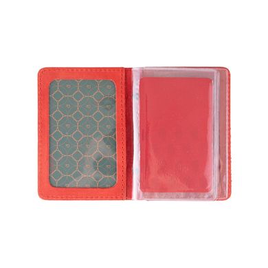 Кожаная обложка-органайзер для ID паспорта и других документов красного цвета