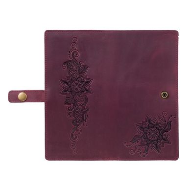Дизайнерський ергономічний шкіряний тревел-кейс з фіолетовою матової шкіри, колекція "Mehendi Classic"