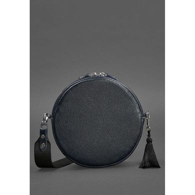 Круглая кожаная женская сумочка Tablet темно-синяя Blanknote BN-BAG-23-navy-blue