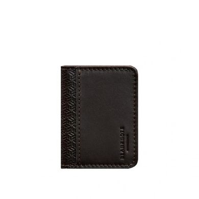 Мужская кожаная обложка для ID-паспорта и водительских прав 4.0 карбон коричневая Blanknote BN-KK-4-choko-karbon