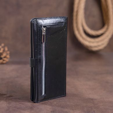 Бумажник мужской вертикальный из кожи алькор SHVIGEL 16204 Черный