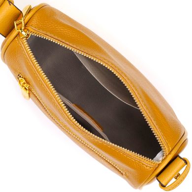 Красива сумка на плече крос-боді з натуральної шкіри 22100 Vintage Жовта
