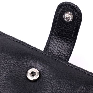 Чоловічий гаманець середнього розміру із натуральної шкіри ST Leather 22444 Чорний