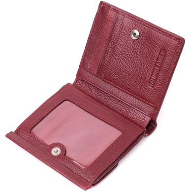 Небольшой женский кошелек с монетницей снаружи из натуральной кожи ST Leather 22544 Бордовый