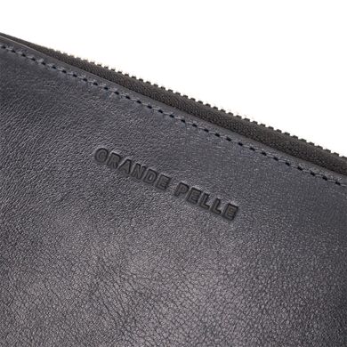 Стильний гаманець-клатч на блискавці із натуральної шкіри GRANDE PELLE 11644 Синій