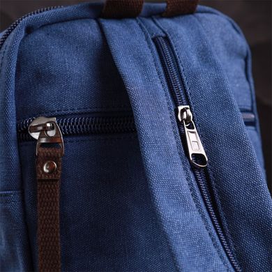 Универсальная сумка-рюкзак с двумя отделениями из плотного текстиля Vintage 22165 Синий