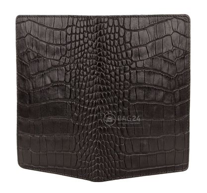 Гаманець чорного кольору зі шкіри під крокодила Handmade