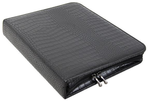 Деловая папка из эко кожи под крокодила Portfolio Port1008 черная