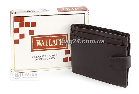 Надежный кожаный мужской бумажник WALLACE, Коричневый