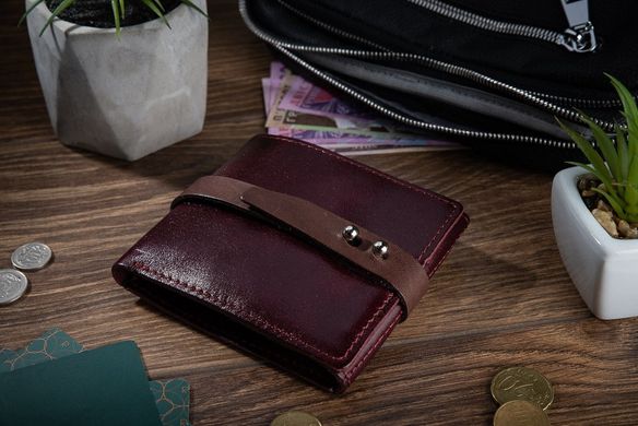 Зручний маленький гаманець на кобурною гвинті з натуральної шкіри фіолетового кольору