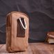 Добротная сумка-чехол на пояс с металлическим карабином из текстиля Vintage 22225 Коричневый