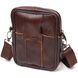 Компактная сумка мужская на пояс из натуральной кожи 21484 Vintage Коричневая