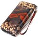 Оригінальний гаманець для жінок з натуральної фактурної шкіри з тисненням під змію CANPELLINI 21722 Різнокольоровий