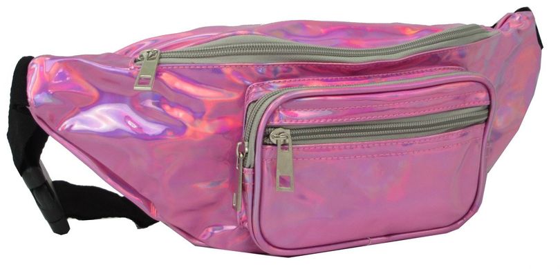 Голограмна сумка на пояс із шкірзамінника Loren SS113 pink