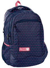 Жіночий міський рюкзак PASO 22L синій з сердечками