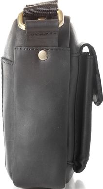 Компактная мужская сумка из натуральной кожи , Черный