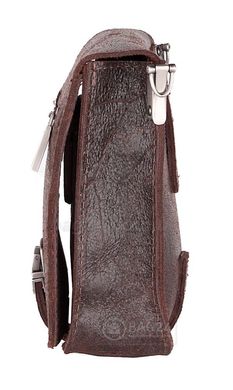 Компактная кожаная мужская сумка из натуральной кожи 12447, Коричневый