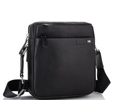 Мужская кожаная сумка через плечо черная Tiding Bag SM8-919A Черный
