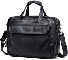 Мужская кожаная сумка на три отдела Tiding Bag A25F-9001А Черный