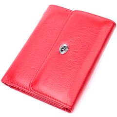 Яскравий жіночий гаманець із монетницею із натуральної шкіри ST Leather 19482 Червоний