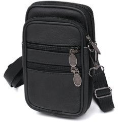Компактна чоловіча сумка на пояс Vintage sale_14996 Чорний