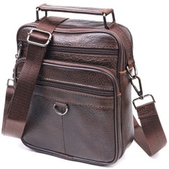 Практичная мужская сумка кожаная 21272 Vintage Коричневая