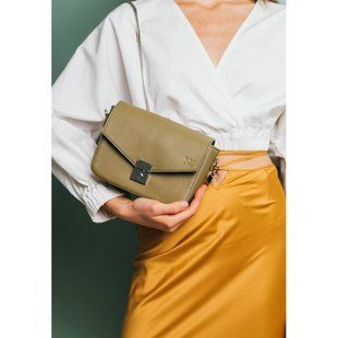 Женская кожаная сумочка Yoko оливковая Blanknote TW-Yoko-olive