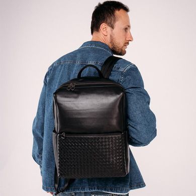 Стильный кожаный мужской рюкзак Tiding Bag B3-157A Черный