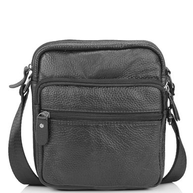 Небольшая кожаная сумка через плечо черная Tiding Bag NM20-2610A Черный