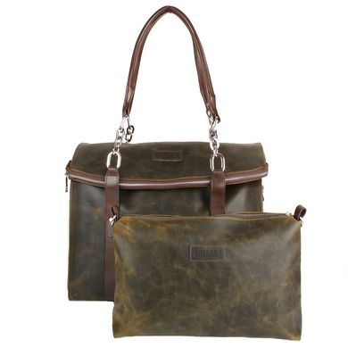 Женская повседневно-дорожная сумка из качественного кожезаменителя LASKARA (ЛАСКАРА) LK10191-olive Зеленый