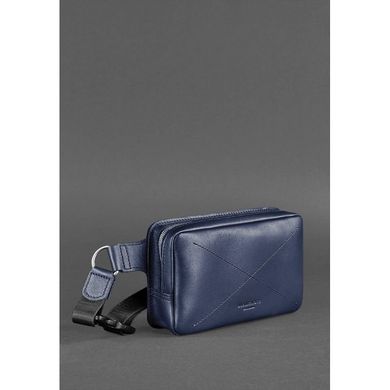 Натуральна шкіряна поясна сумка Dropbag Mini темно-синя Blanknote BN-BAG-6-navy-blue