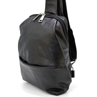 Чоловічий шкіряний слінг рюкзак через одне плече TARWA GA-1905-3md Чорний