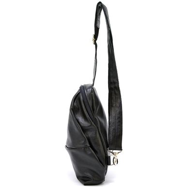 Мужской кожаный слинг, рюкзак через одно плечо TARWA GA-1905-3md Черный