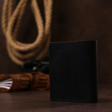 Матовое мужское портмоне из натуральной кожи Shvigel 16495 Черный