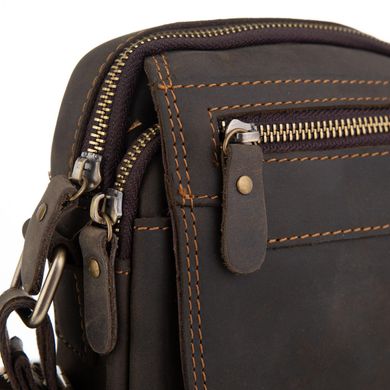 Мужская кожаная сумка коричневая Tiding Bag t2101 Коричневый