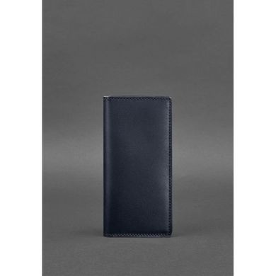 Натуральне шкіряне портмоне-купюрник 11.0 темно-синє Краст Blanknote BN-PM-11-navy-blue