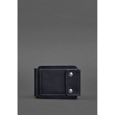 Чоловіче шкіряне портмоне 10.0 затискач для грошей темно-синій Blanknote BN-PM-10-navy-blue