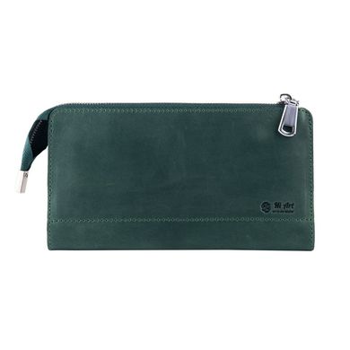 Гарний гаманець з натуральної матової шкіри зеленого кольору