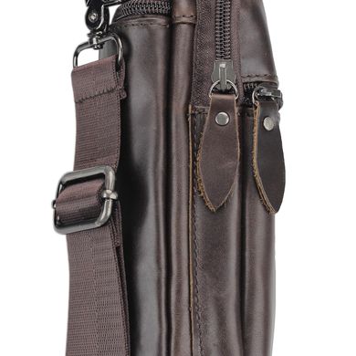 Мессенджер через плечо мужской кожаный коричневый Tiding Bag M35-9012B Коричневый