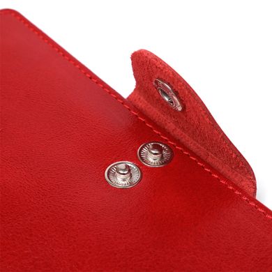 Бумажник женский вертикальный из кожи алькор на кнопках SHVIGEL 16172 Красный