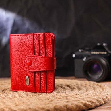 Яскравий жіночий гаманець із натуральної зернистої шкіри CANPELLINI 21690 Червоний