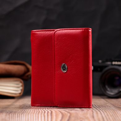 Яркий женский кошелек с монетницей из натуральной кожи ST Leather 19482 Красный
